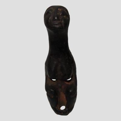 3 3/4" Hongshan Culture Black Magnetic Alien Pendant, Reported Meteorite
