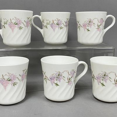 6pc Corning Wisteria Vitrelle Mugs