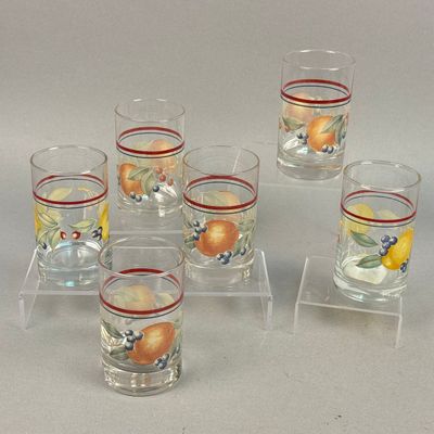 Fruit Motif Glass Juice Tumblers