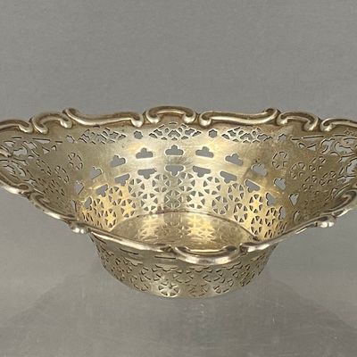 Sterling Pierced Navette Bonbon Dish 50.64 Grams