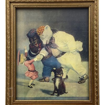 Framed Roosevelt Bears Meet Buster Brown Print