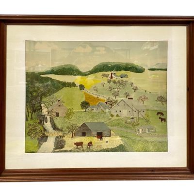 Moses 'Old Oaken Bucket' Offset Lithograph