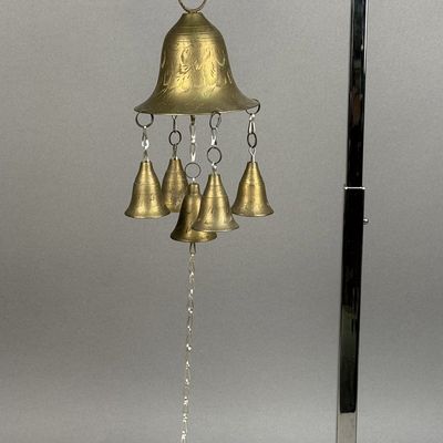 India Etched Brass Six Bell Wind Chime