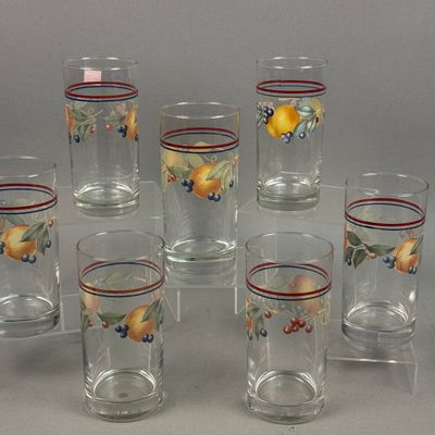 Printed Botanical Fruit Juice Glasses