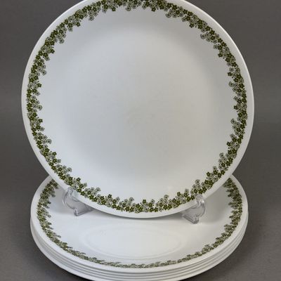Corelle Spring Blossom Green Dinner Plates