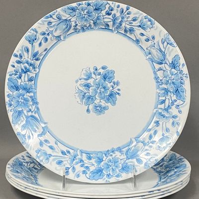 5 Corelle Floral Blue Vitrelle Plates