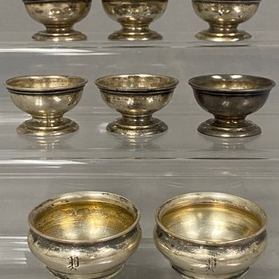 Gorham Sterling Footed & Bulbous Salt Cellars 82.8 Grams