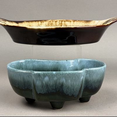 Pearl China Platter & USA Drip Glaze Planter