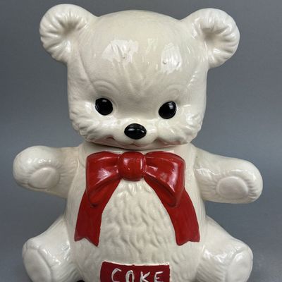 Ceramic Coca-Cola Polar Bear Cookie Jar
