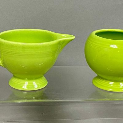 Fiesta Chartreuse Individual Creamer & Open Sugar Bowl