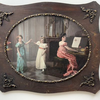Framed Edwardian Interior Scene Print