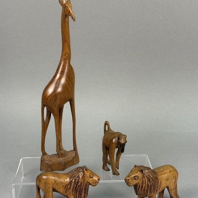 Hand-Carved Hardwood Wildlife Figures
