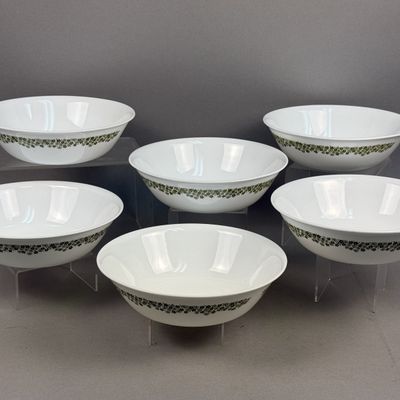 Corelle Spring Blossom Green Vitrelle Glass Bowls