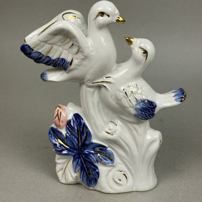 Porcelain Blue & White Bird Figurine