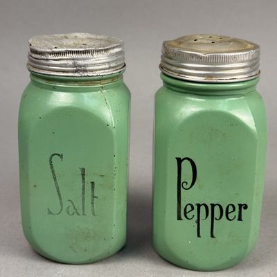 Jadeite Opaque Glass Salt & Pepper Shakers