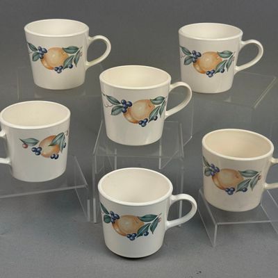Corning Abundance Fruit Pattern Beverage Mugs