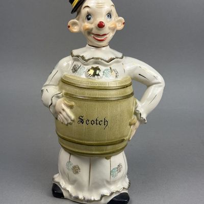 Japanese Ceramic Clown Scotch Musical Decanter