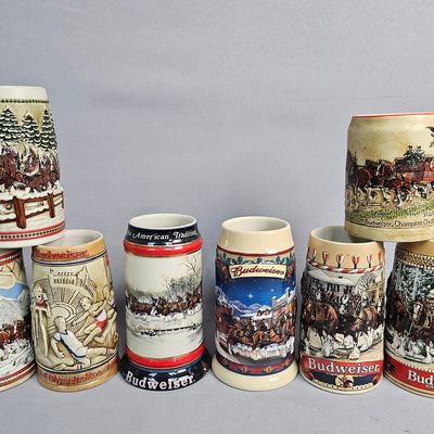 Collection of Budweiser Clydesdale Beer Steins