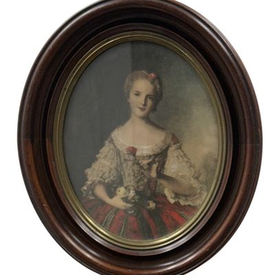 Framed Portrait Print Of 18th Century Lady