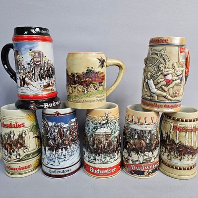 8 Budweiser Beer Steins