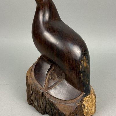 Carved Ironwood Sea Lion Sculpture