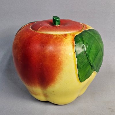 Glazed Ceramic Apple Cookie Jar