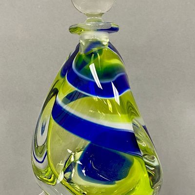 Blown Art Glass Stoppered Perfume Bottle