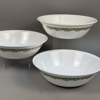 Corelle Spring Blossom Green Glass Trio of Bowls