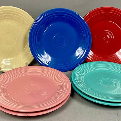 7 Fiesta Mixed Color Ceramic Dinner Plates