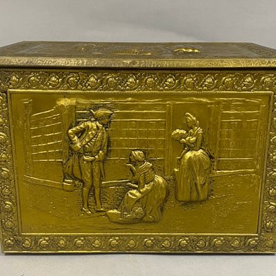 NSH England Embossed Brass Log Box