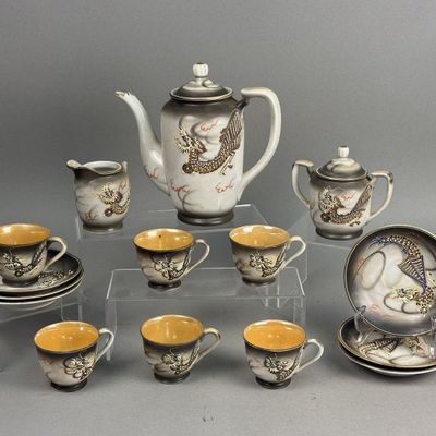 Porcelain Moriage Dragon Tea Set