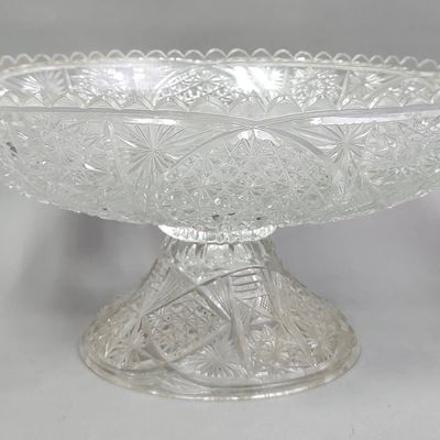American Brilliant Cut Glass Pedestal Bowl