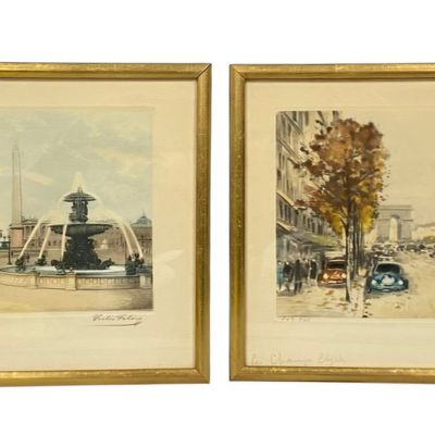 Victor Valery & Charles Blondin Parisian Color Etchings