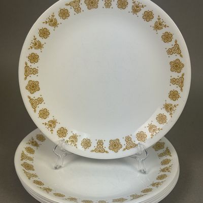 Corelle Butterfly Gold Vitrelle Dinner Plates