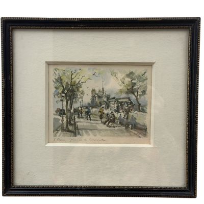 Belaw Paris Quai de la Tournelle Watercolor