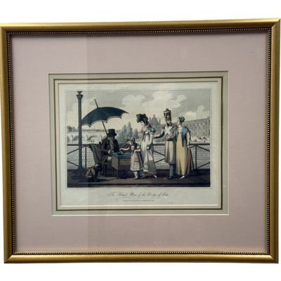 W Sams Hand-Colored 'Blind Man of the Bridge of Arts' Print