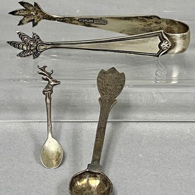 SSMC Sterling Claw Sugar Tongs & Spoons 28.92 Grams