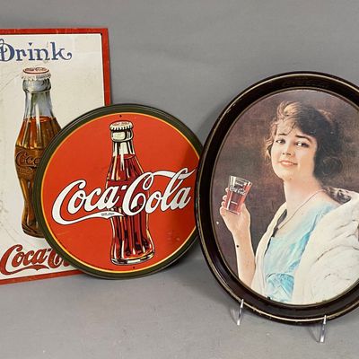 Coca-Cola Tin Advertising Signs & Tray