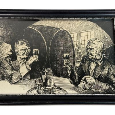 Tavern Interior Framed Intaglio Print
