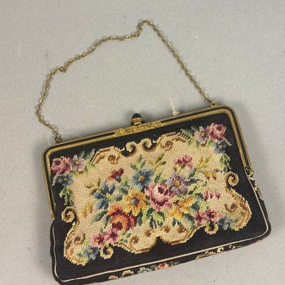 Austrian Petit Point Floral Evening Bag