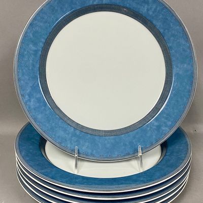 Dansk Gridworks Blue Porcelain Dinner Plates