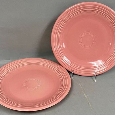 2 Homer Laughlin Rose Fiesta Dinner Plates