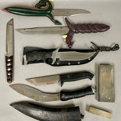 Assortment of Decorative Dragon Bowie & Utility Knives