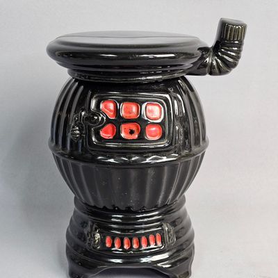 USA Ceramic Potbelly Stove Cookie Jar