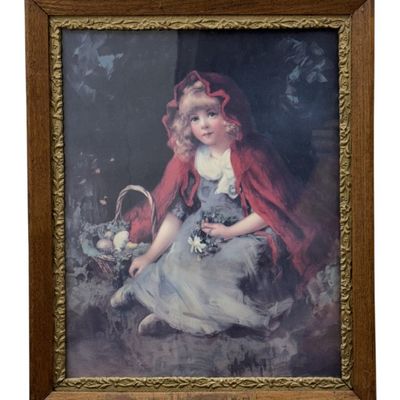 Framed Little Red Riding Hood Lithograph