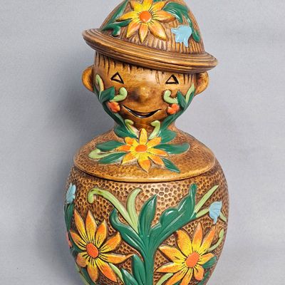 Turnabout Happy Sad Face Cookie Jar