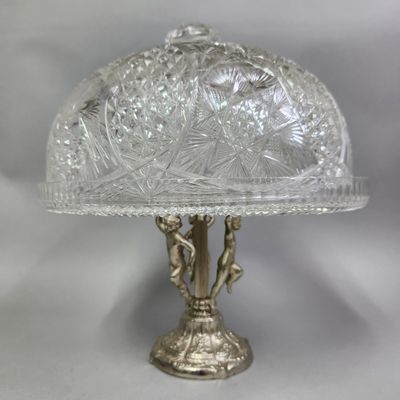 American Brilliant Cut Glass Pedestal Cake Stand