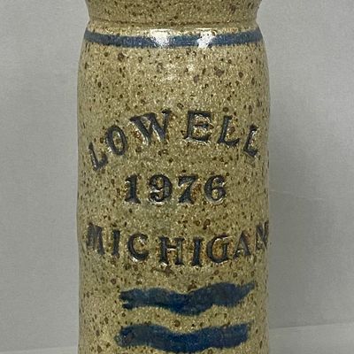 Lowell Michigan 1976 Salt Glazed Stoneware Vase