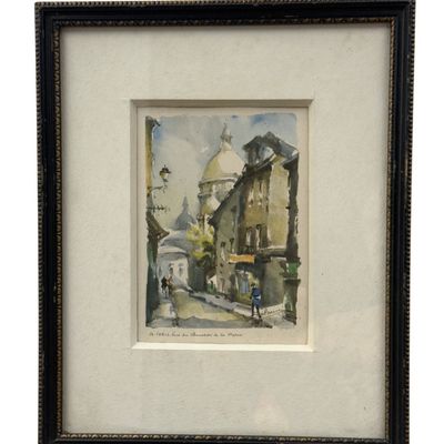 Gilaume Paris Rue du Chevalier de la Barre Watercolor