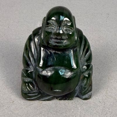 Chinese Carved Green Hardstone Budai Figurine